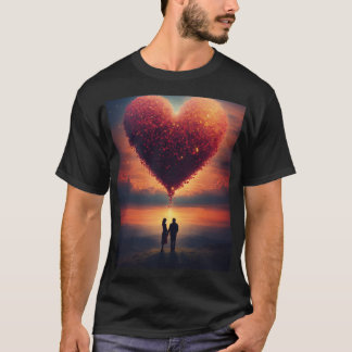 Skyward Serenity: Minimalistische heteluchtballon T-shirt