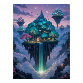 Skyward Whispers: Floating Islands Perfect Poster