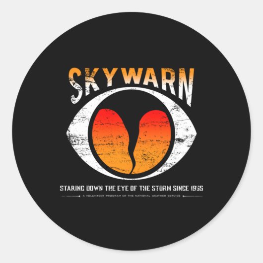 Skywarn Distress ook beschikbaar als niet-distress Ronde Sticker (Voorkant)