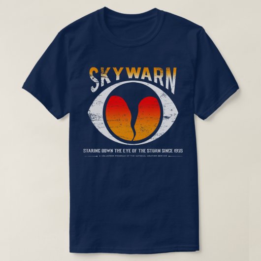 Skywarn distressed ook beschikbaar als niet-distre t-shirt (Design voorkant)