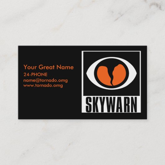 SKYWARN Storm Spotter Business Card Visitekaartje (Voorkant)