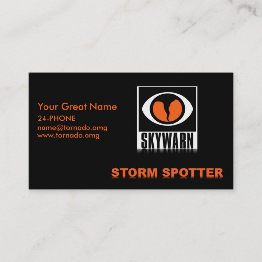 SKYWARN Storm Spotter Business Card Visitekaartje (Voorkant)