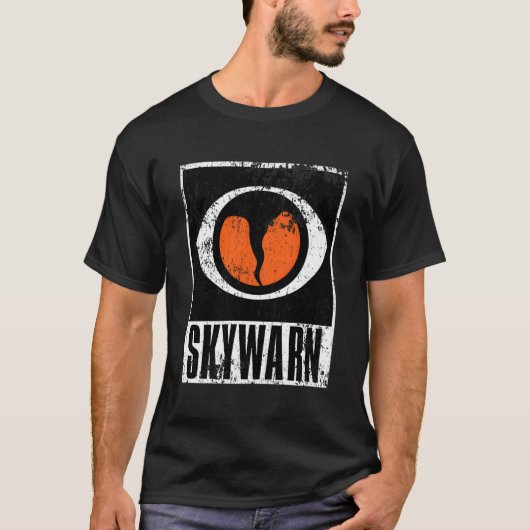 Skywarn Storm Spotter Distressed Grunge T-shirt (Voorkant)