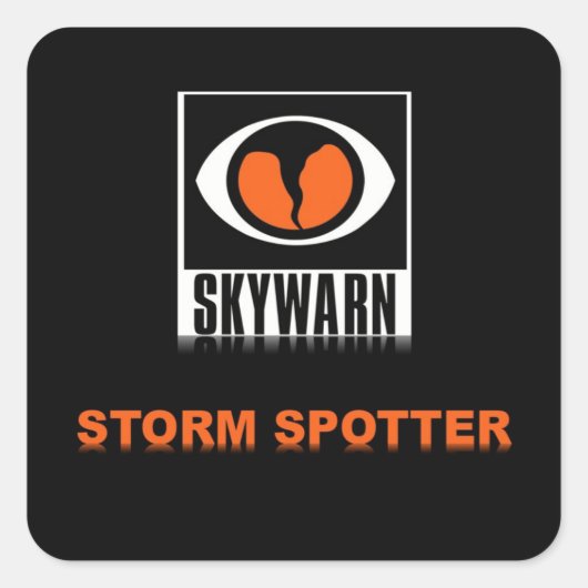 SKYWARN Storm Spotter Square Sticker (Voorkant)