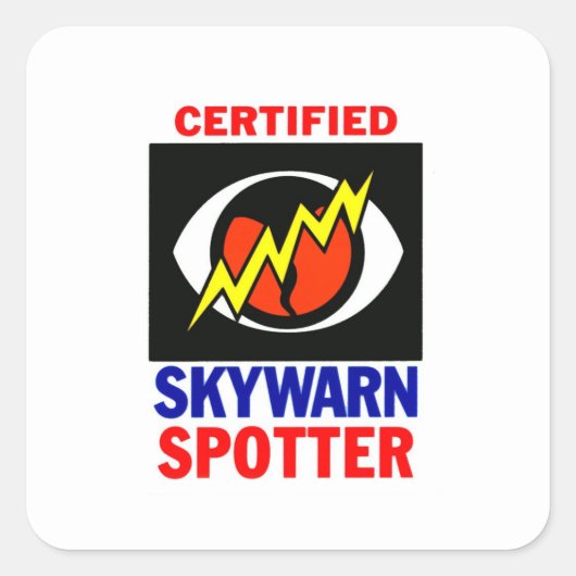 SkyWarn Vierkante Sticker (Voorkant)