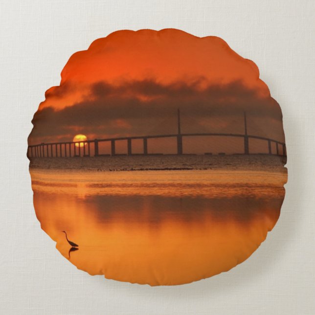 Skyway Bridge Rond Kussen (Voorkant)