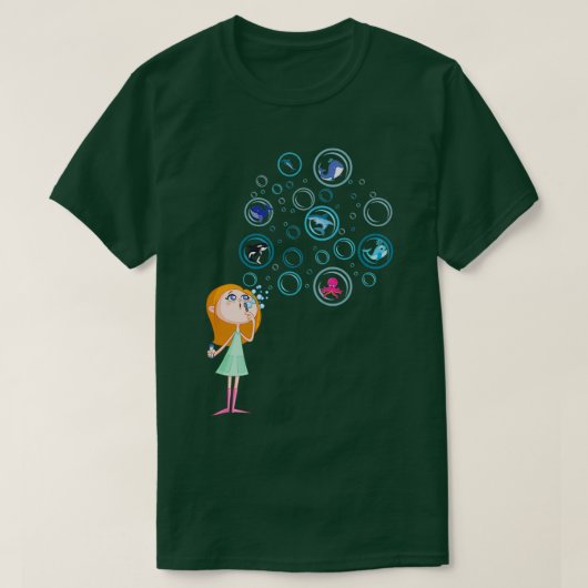 skywhale in bubbels t-shirt (Design voorkant)