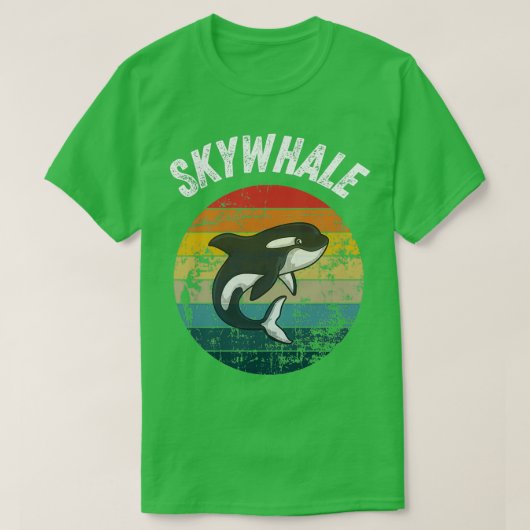 Skywhale Retro Sunset Orca Whale T-shirt (Design voorkant)