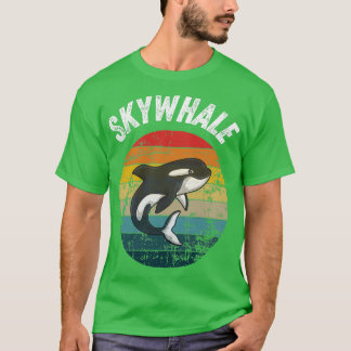 Skywhale Retro Sunset Orca Whale T-shirt