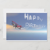 Skywriter Happy Birthday-uitnodiging. Kaart (Voorkant)
