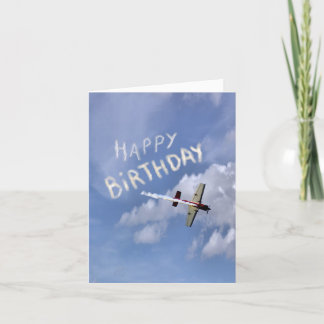 Skywriting Happy Birthday in de wolken Kaart