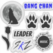 SKZ Bang Chan sticker sheet (zwart x blauw) Versie (Voorkant)