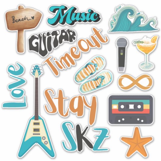 SKZ Time-out (Blue Ver) op maat gesneden vinylstic Sticker (Voorkant)