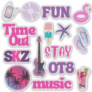 SKZ Time-out (Paarse Ver) op maat gesneden vinylst Sticker