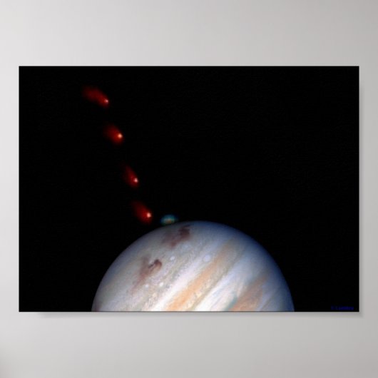 SL9 die invloed heeft op Jupiter Poster (Voorkant)