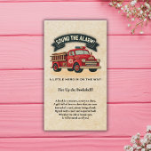 Sla alarm!  Baby shower voor brandweerwagens Informatiekaartje