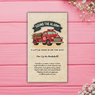 Sla alarm!  Baby shower voor brandweerwagens Informatiekaartje