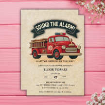 Sla alarm!  Baby shower voor brandweerwagens