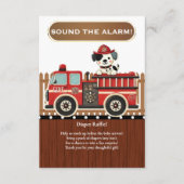 Sla alarm! Modern Firetruck Baby shower Informatiekaartje (Voorkant)