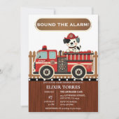 Sla alarm! Modern Firetruck Baby shower Kaart (Voorkant)