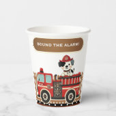 Sla alarm! Modern Firetruck Baby shower Papieren Bekers (Achterkant)