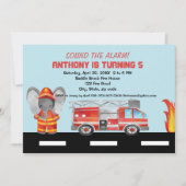 Sla alarm! Verjaardagsuitnodiging brandweerman Kaart (Voorkant)