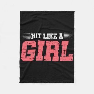 Sla als een meisje Boksen Meisje Cadeau Mma Kickbo Fleece Deken