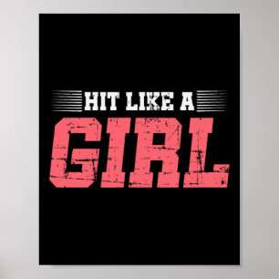 Sla als een meisje boksen meisje geschenk Mma kick Poster