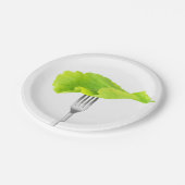 Sla blad op een vork papieren bordje (Gekanteld)