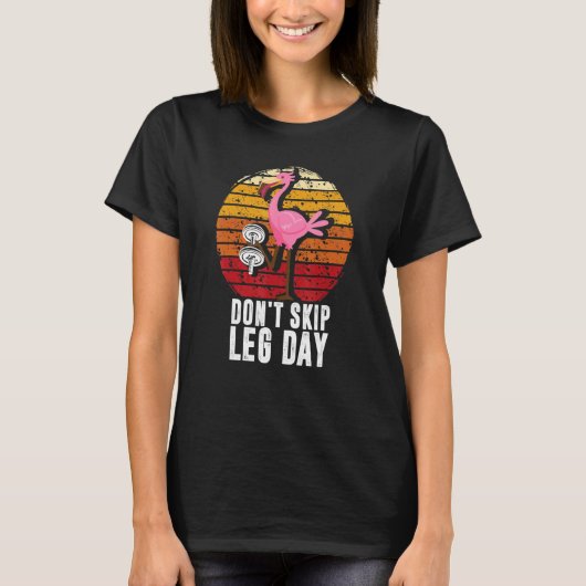 Sla Bodybuilding Flamingo Retro 1 niet over T-shirt (Voorkant)