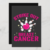 Sla Borstkanker Aan Funny Bowling Sport Cadeau  Kaart (Voorkant / Achterkant)