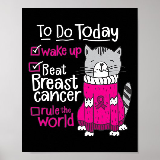 Sla borstkanker de wereld overlevende citaat C Poster (Voorkant)