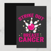 Sla Borstkanker Funny Bowling Sport Cadeau Kaart (Voorkant / Achterkant)