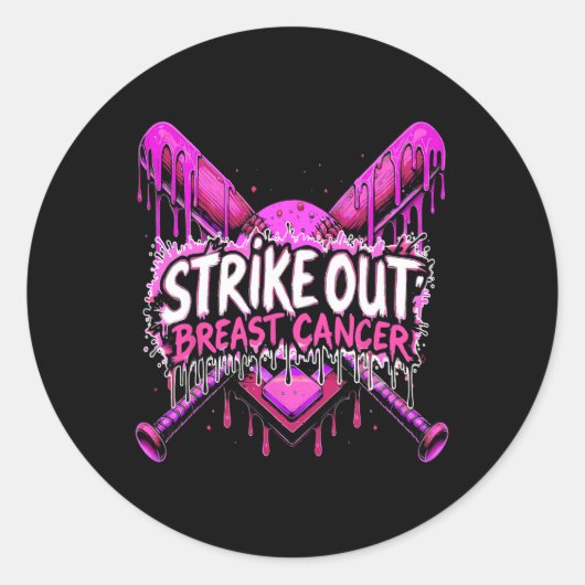 Sla Borstkanker Uit Verkoop Softll Drip Thuis Plaa Ronde Sticker (Voorkant)