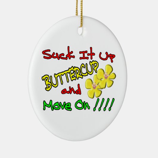 Sla Buttercup op Keramisch Ornament (Rechts)