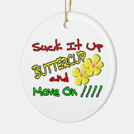 Sla Buttercup op Keramisch Ornament (Links)