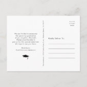 Sla datum afstuderen foto-typografie zwart wit op uitnodiging briefkaart (Achterkant)