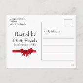 Sla datum op Gouden geruite rode lint zakelijke fe Feestdagenkaart (Achterkant)