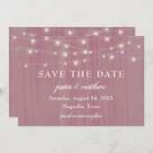 Sla datum op Rustieke boerderij Twinkelende lichte Save The Date (Voorkant / Achterkant)