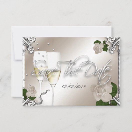 Sla de 25e Jubileum bruiloft op Save The Date (Voorkant)