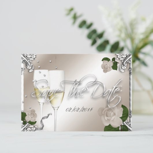 Sla de 25e Jubileum bruiloft op Save The Date (Staand voorkant)