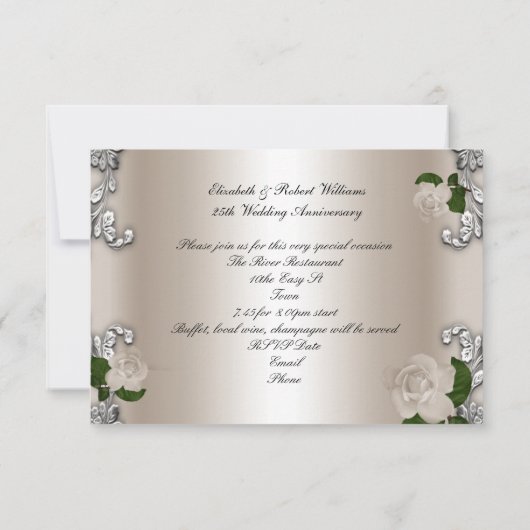 Sla de 25e Jubileum bruiloft op Save The Date (Achterkant)