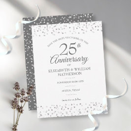 Sla de 25e Jubileum Silver Love Hearts op Briefkaart
