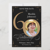 Sla de 60e verjaardag van Gold en zwart op Kaart (Voorkant)