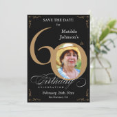 Sla de 60e verjaardag van Gold en zwart op Kaart (Staand voorkant)