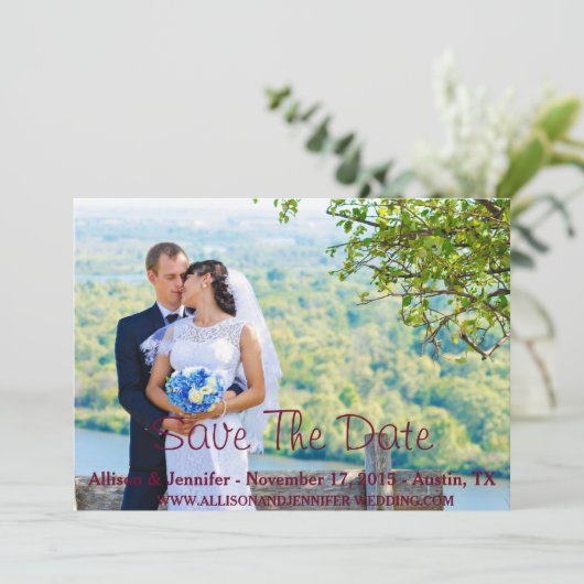 Sla de aankondiging van de datum op (Staand voorkant)