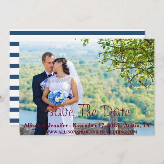 Sla de aankondiging van de datum op (Voorkant / Achterkant)