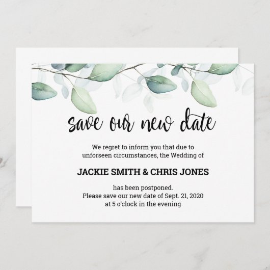 Sla de aankondiging van het huwelijk op nieuwe dat (Voorkant / Achterkant)