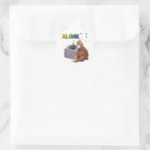 Sla de aap ronde sticker (Tas)
