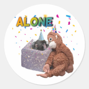 Sla de aap ronde sticker